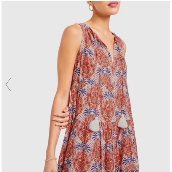 Cara Cara Grace Maxi Sleeveless Palm Medallion Pattern Dress Women's Size M/L - Picture 9 of 9